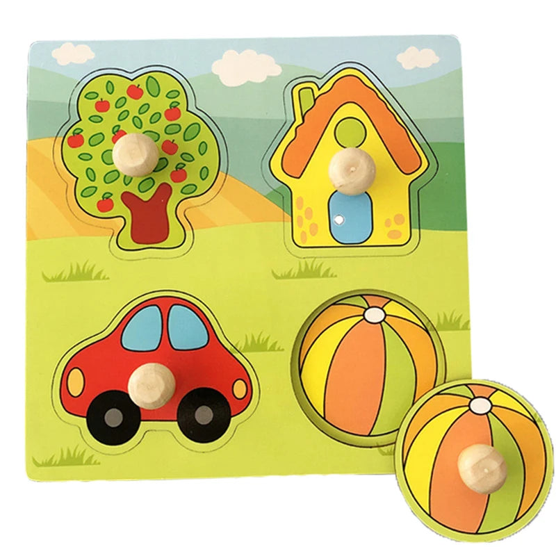 Montessori Wooden Hand-Grab Puzzles