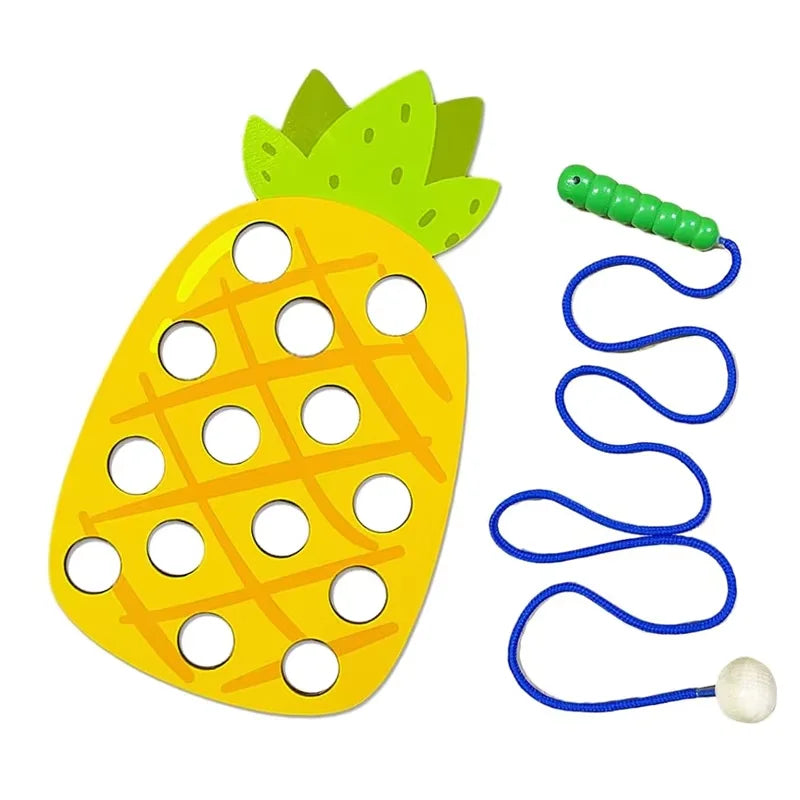 Wooden Fruit Threading & Lacing Toy