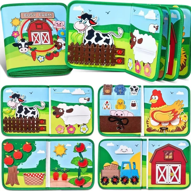 Montessori Farm Animal Felt Busy Book