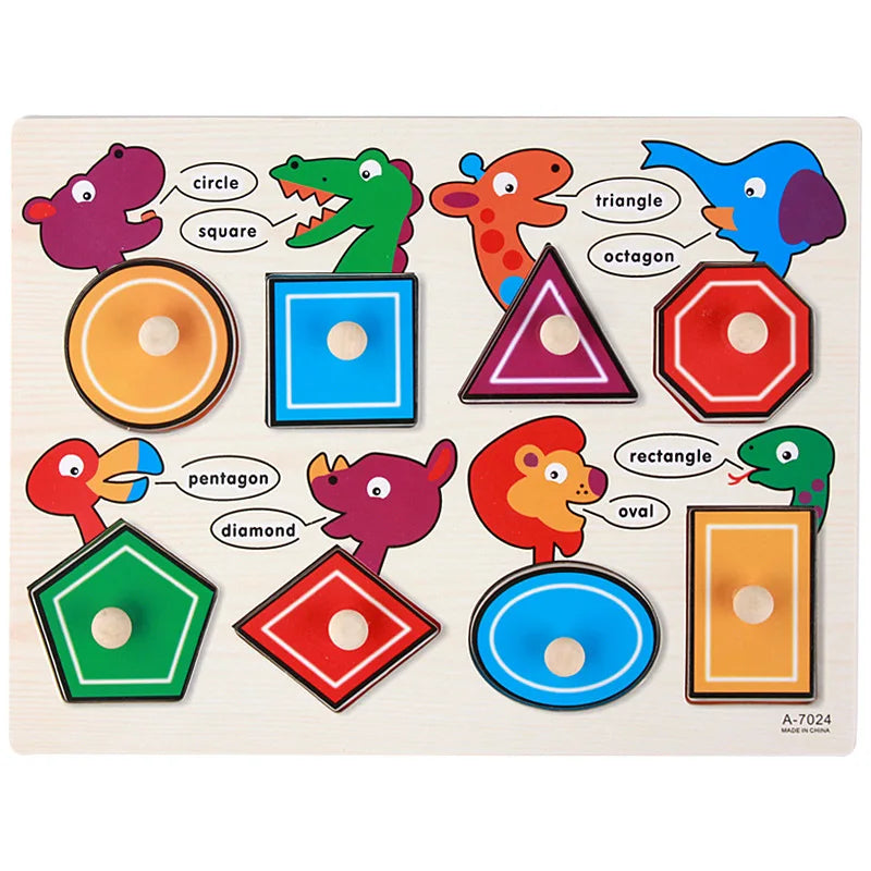 Montessori Wooden Hand-Grab Puzzles