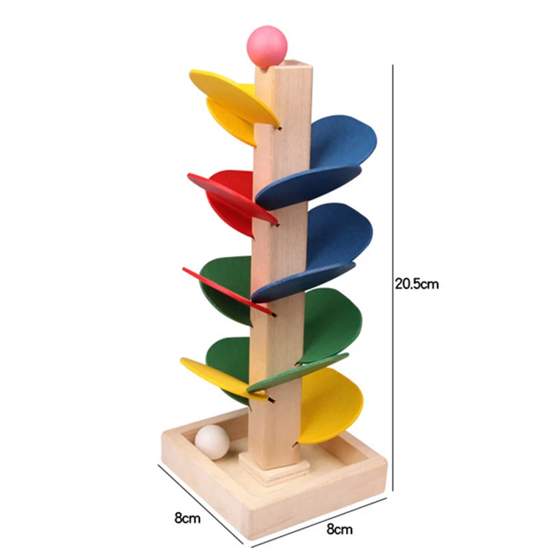 Wooden Marble Run Tree Blocks