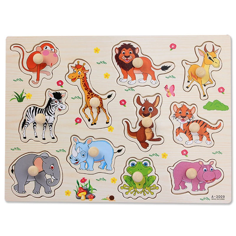 Montessori Wooden Hand-Grab Puzzles