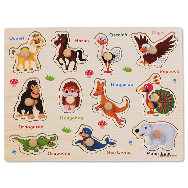 Montessori Wooden Hand-Grab Puzzles