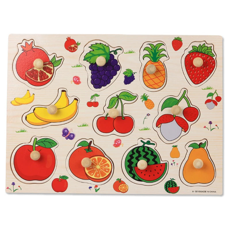 Montessori Wooden Hand-Grab Puzzles