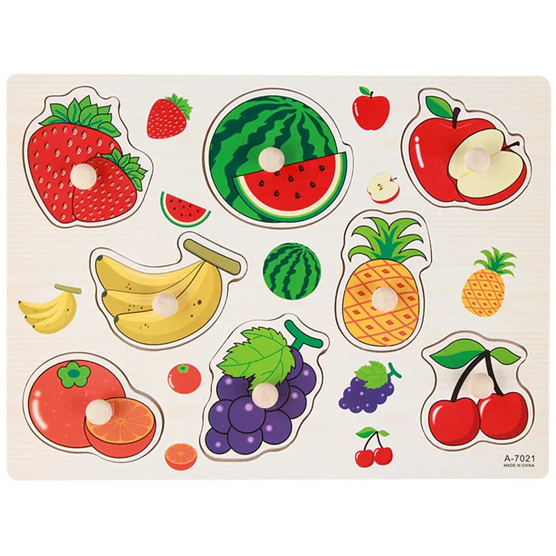 Montessori Wooden Hand-Grab Puzzles