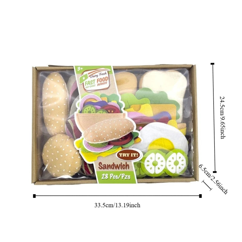 Felt Burger & Sandwich Play Food Set