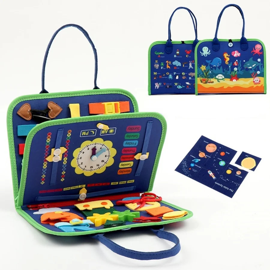 Montessori Travel Busy Board: Fine Motor