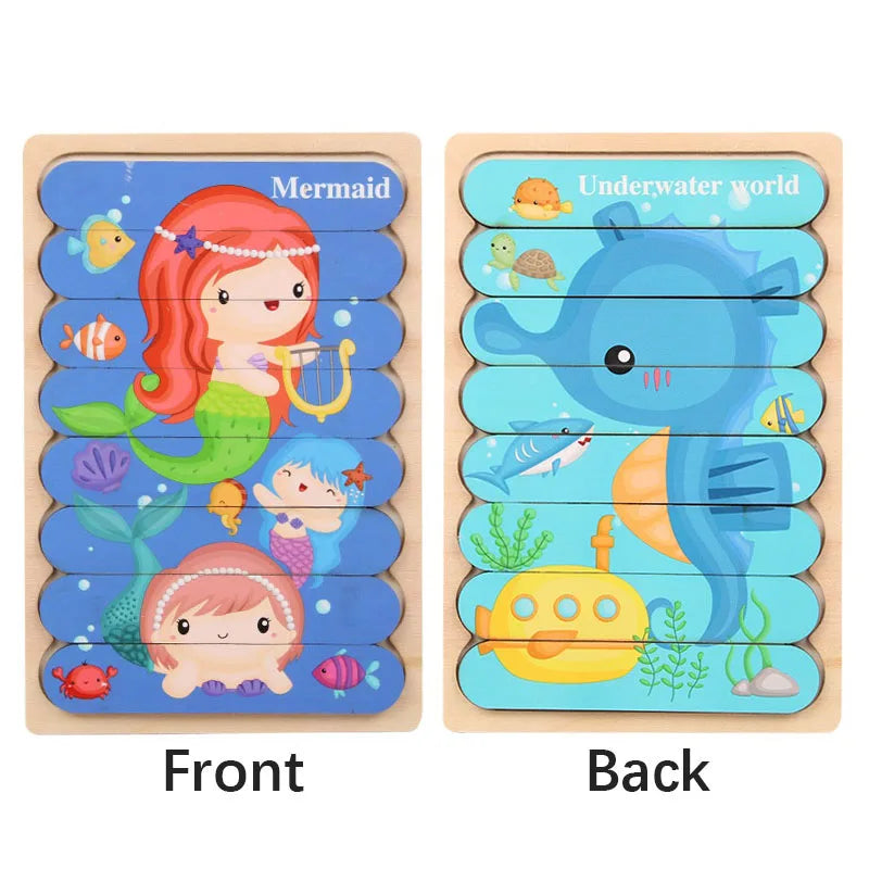 Montessori Wooden 3D Animal Puzzles