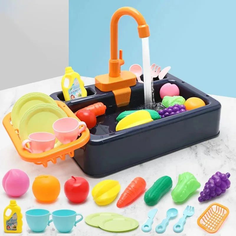 Kitchen Play Sink with Running Water