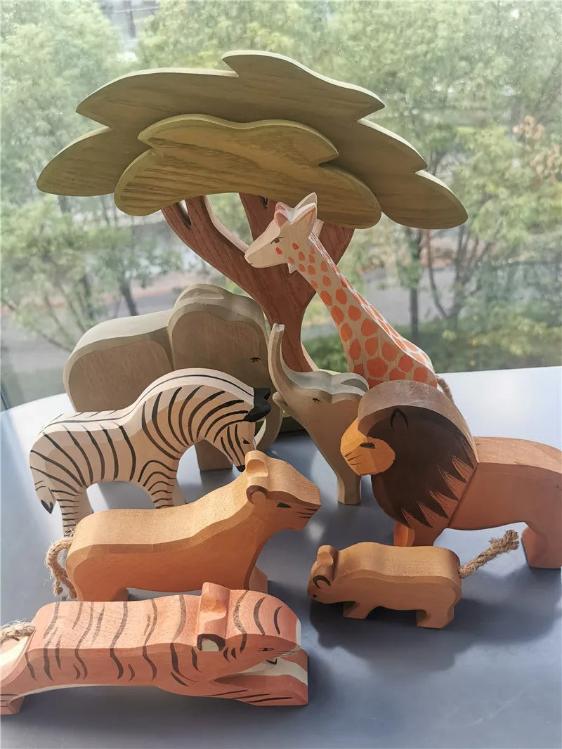 Wooden Animal Stacking Blocks