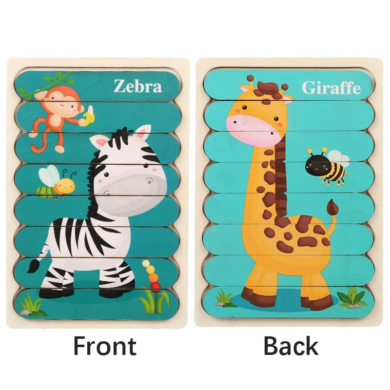 Montessori Wooden 3D Animal Puzzles
