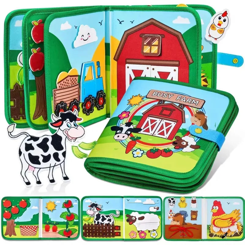 Montessori Farm Animal Felt Busy Book