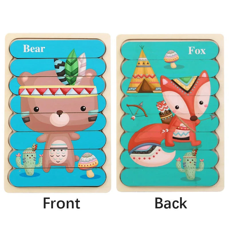 Montessori Wooden 3D Animal Puzzles