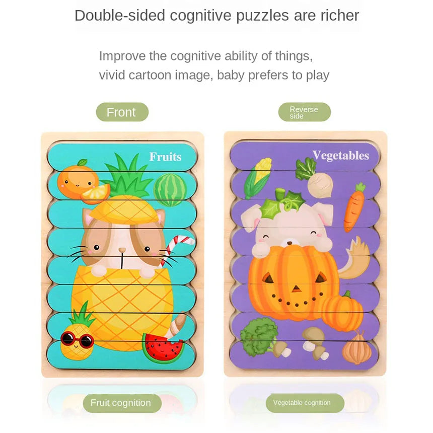 Montessori Wooden 3D Animal Puzzles