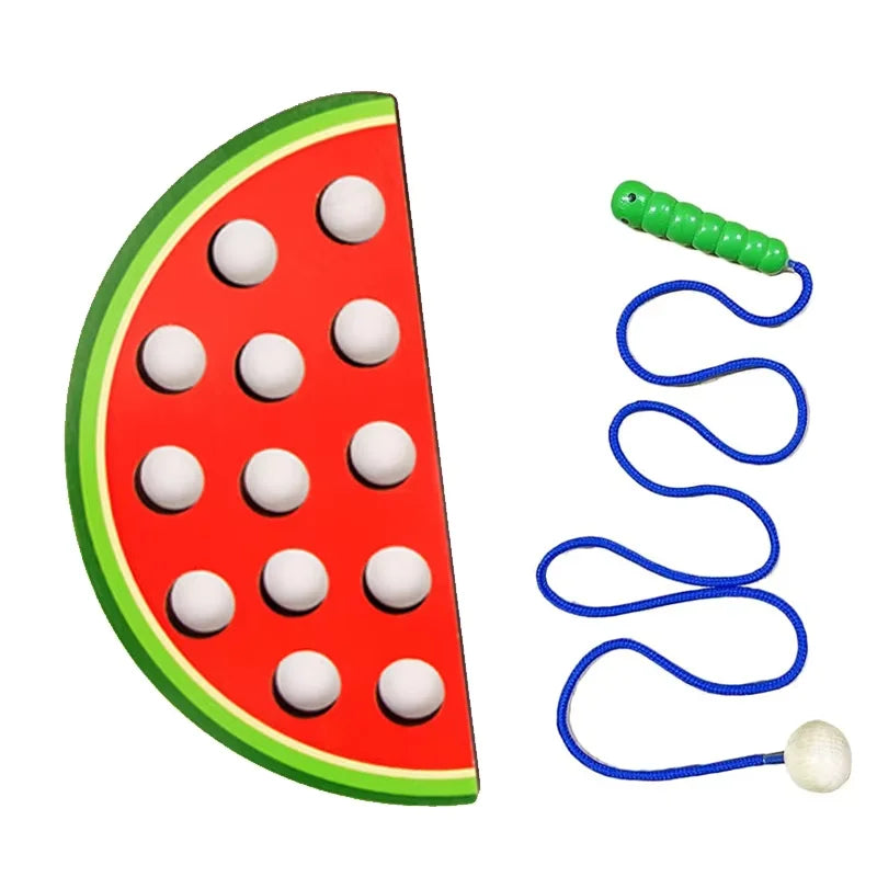 Wooden Fruit Threading & Lacing Toy