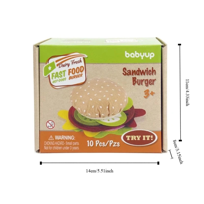 Felt Burger & Sandwich Play Food Set