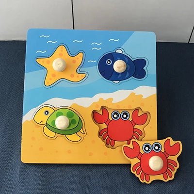 Montessori Wooden Shape-Matching Blocks
