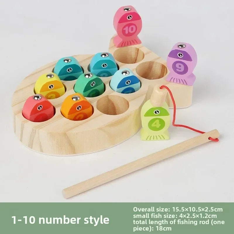 Wooden Alphabet & Numbers Fishing Game