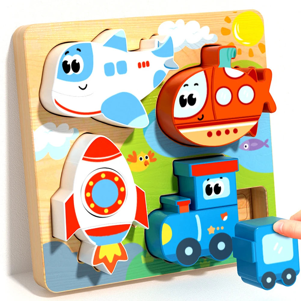 Montessori Wooden Hand-Grab Puzzles