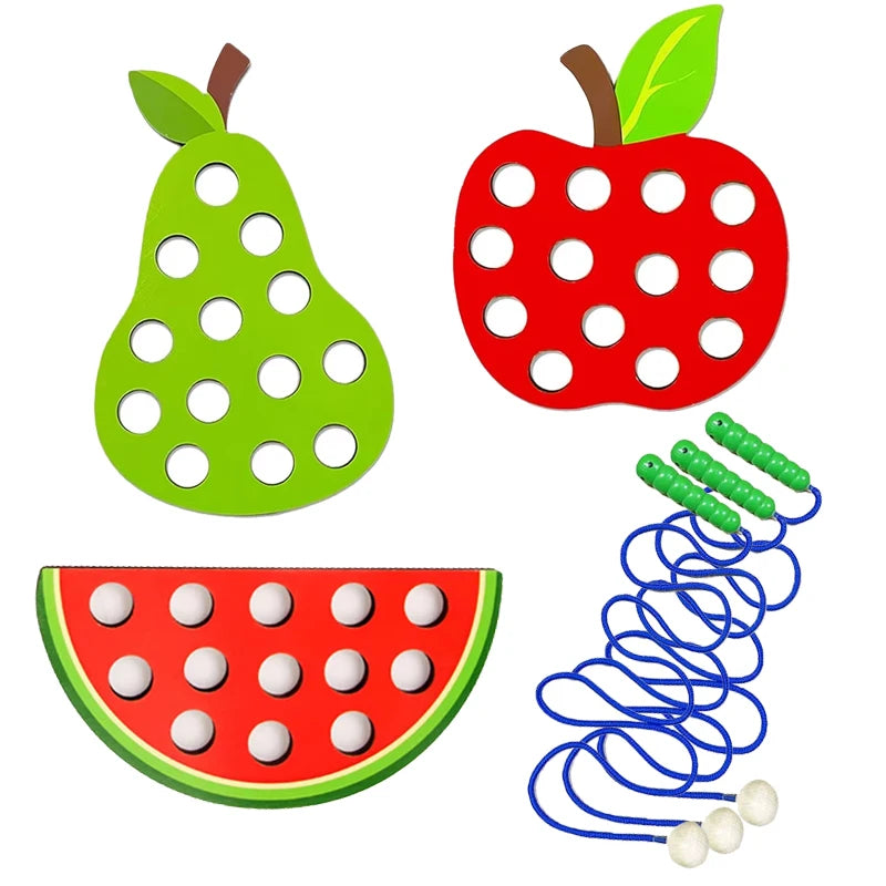 Wooden Fruit Threading & Lacing Toy
