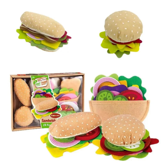 Felt Burger & Sandwich Play Food Set