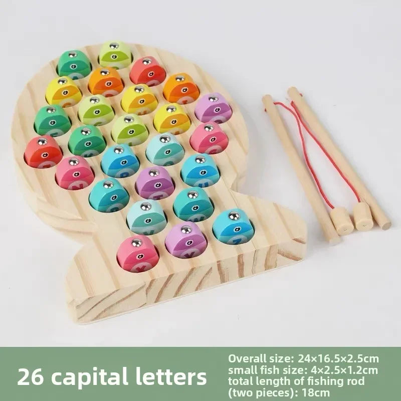 Wooden Alphabet & Numbers Fishing Game