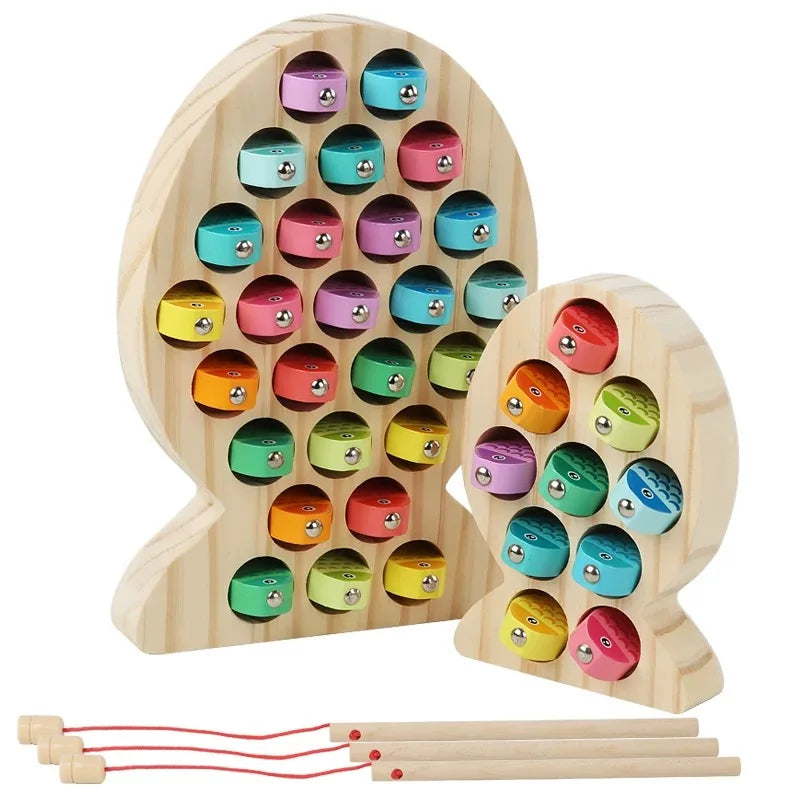 Wooden Alphabet & Numbers Fishing Game