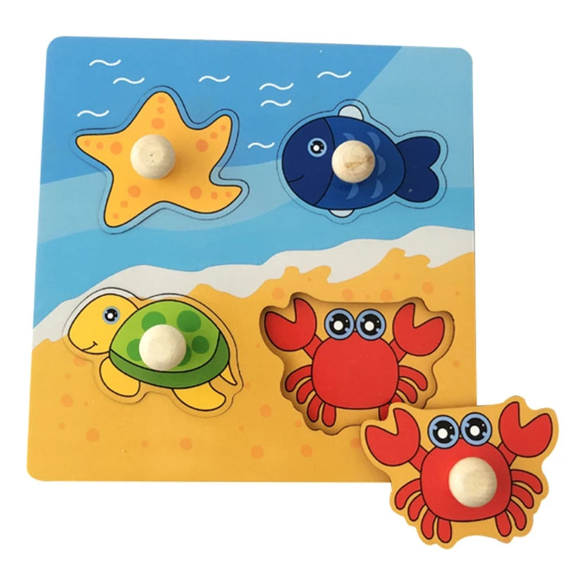 Montessori Wooden Hand-Grab Puzzles