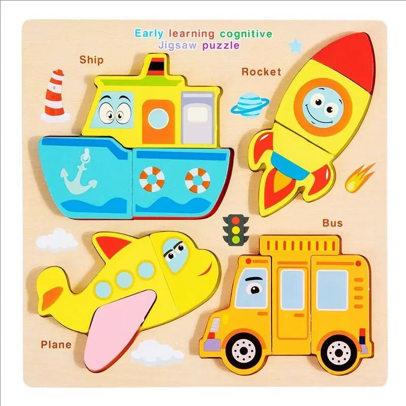 Montessori Wooden Shape-Matching Blocks
