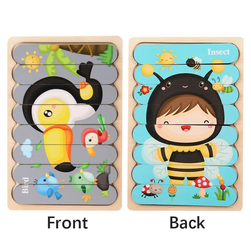 Montessori Wooden 3D Animal Puzzles