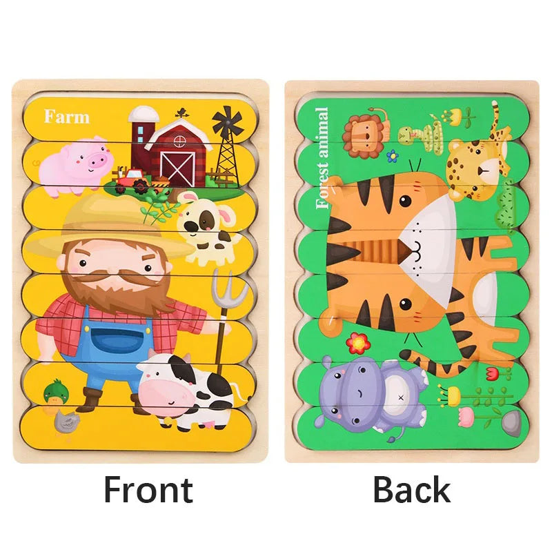 Montessori Wooden 3D Animal Puzzles