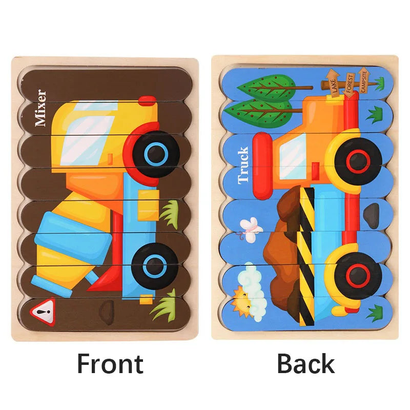 Montessori Wooden 3D Animal Puzzles