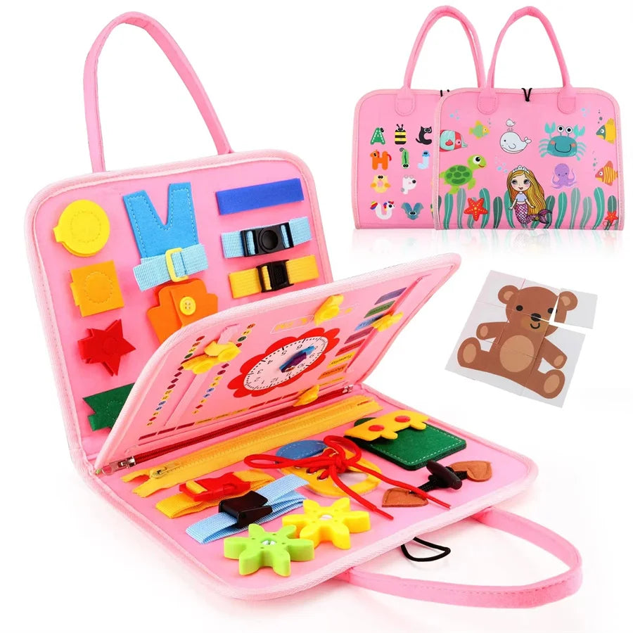 Montessori Travel Busy Board: Fine Motor