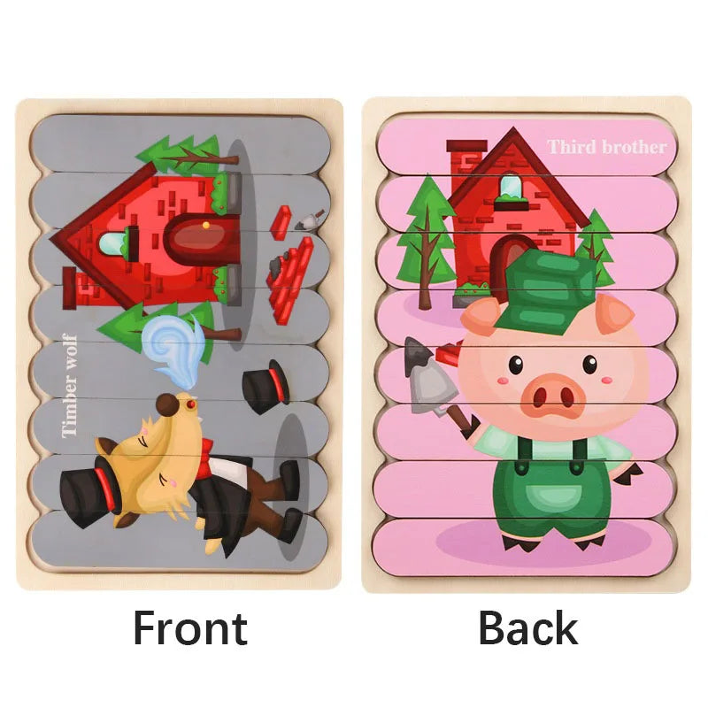 Montessori Wooden 3D Animal Puzzles