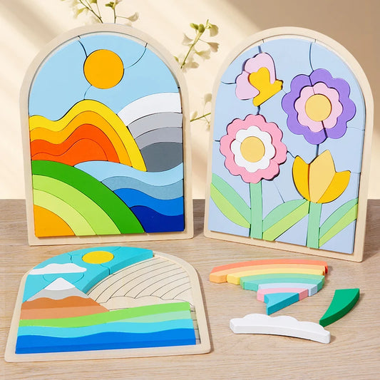 Wooden Rainbow Shape Puzzle
