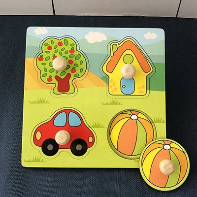 Montessori Wooden Shape-Matching Blocks