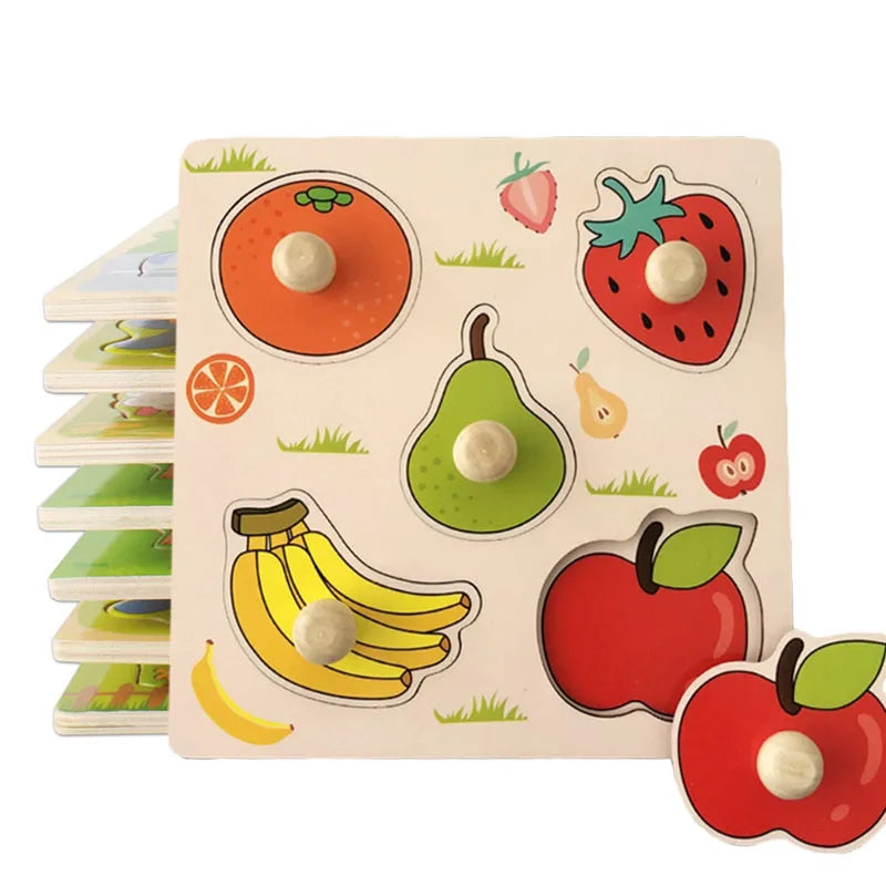 Montessori Wooden Hand-Grab Puzzles