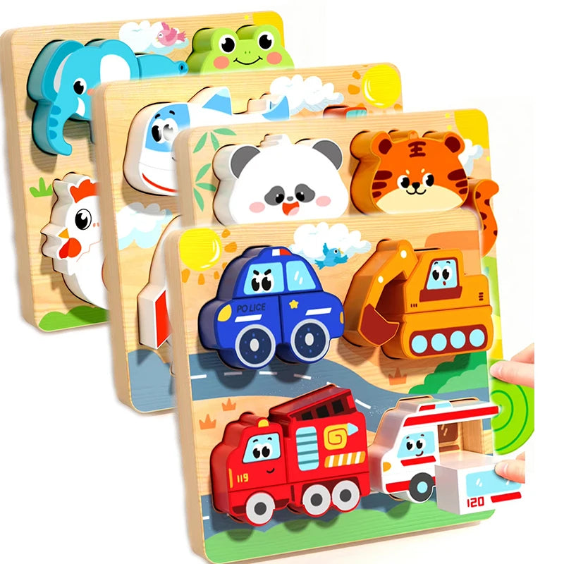 Montessori Wooden Shape-Matching Blocks