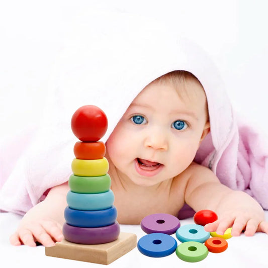 Montessori Wooden Rainbow Stacker
