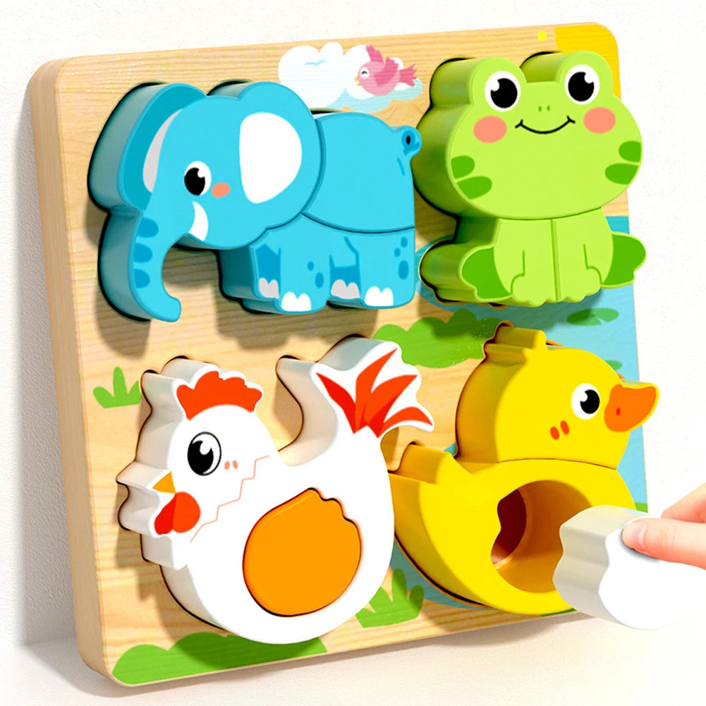 Montessori Wooden Shape-Matching Blocks