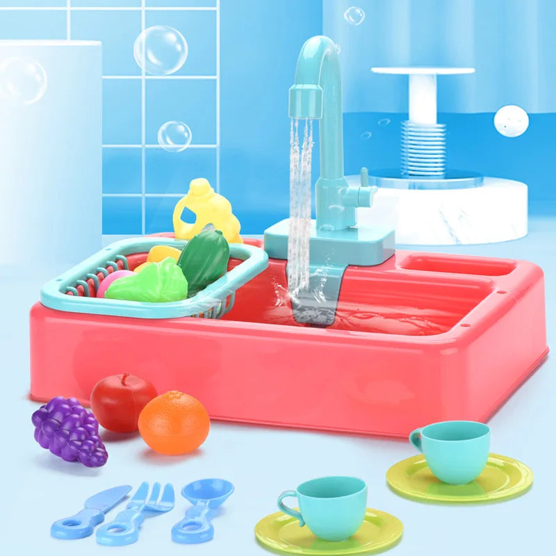 Kitchen Play Sink with Running Water
