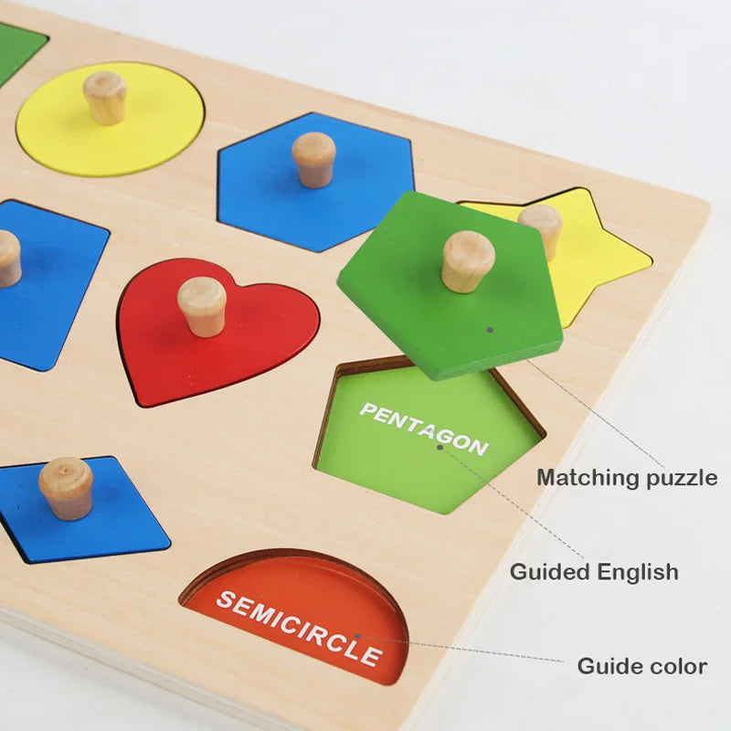 Montessori Wooden Shape & Colour Matching Board