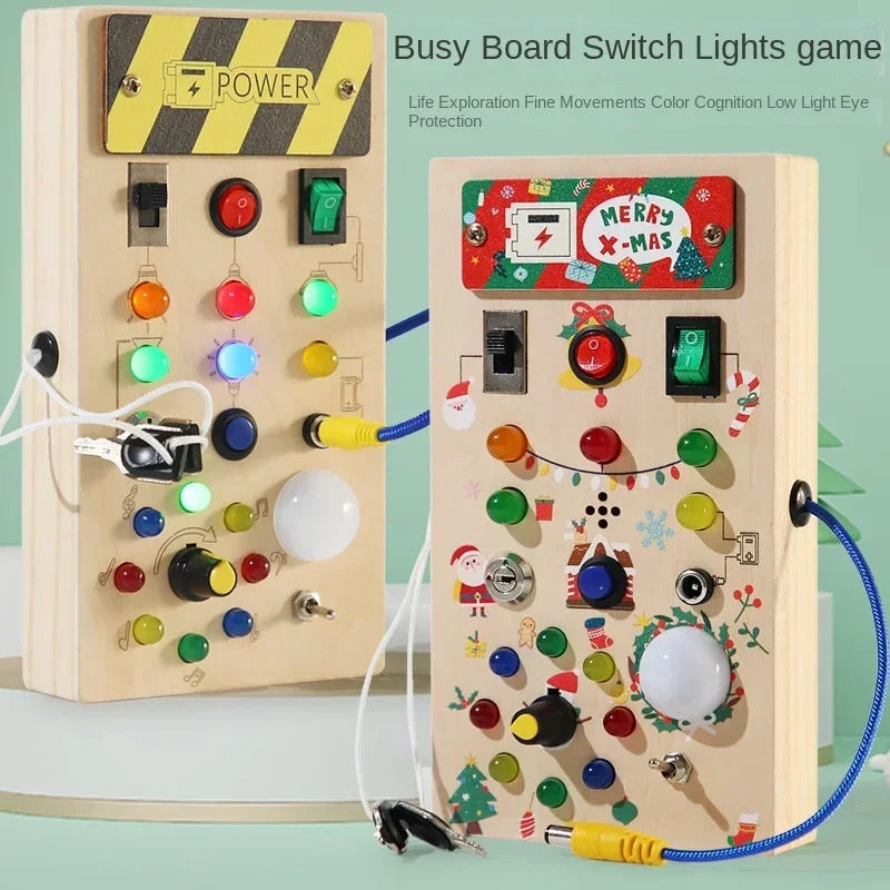 Montessori Wooden Light Switch Busy Board