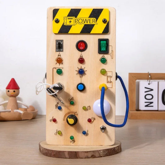 Montessori Wooden Light Switch Busy Board