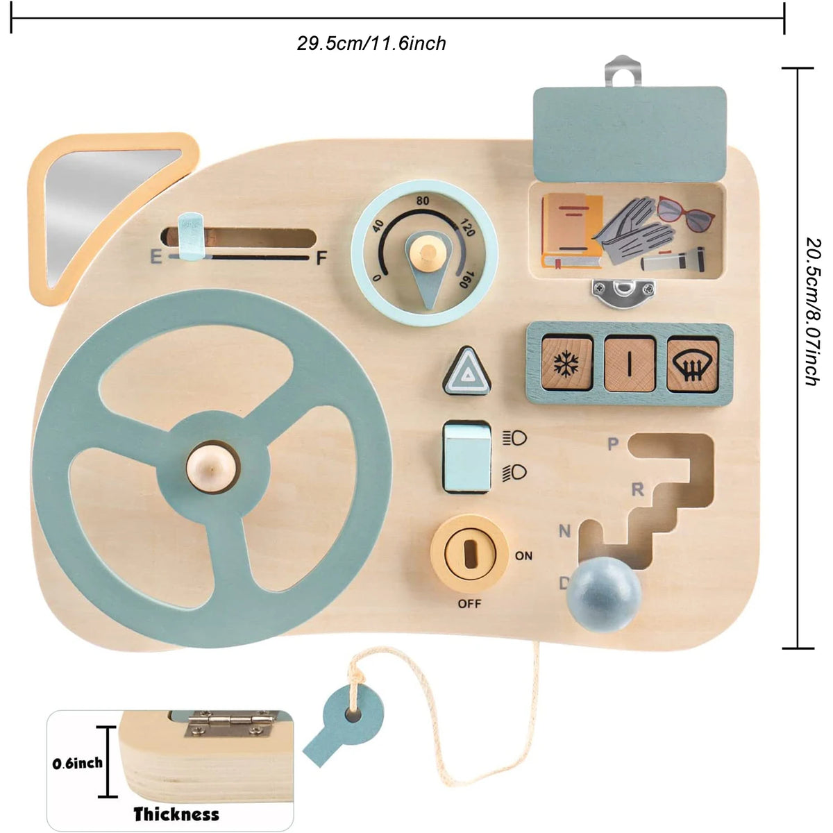 Montessori Wooden Steering Wheel Busy Board