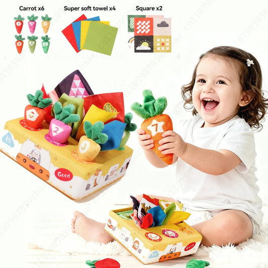 Baby Pull-Carrot Tissue Box Toy