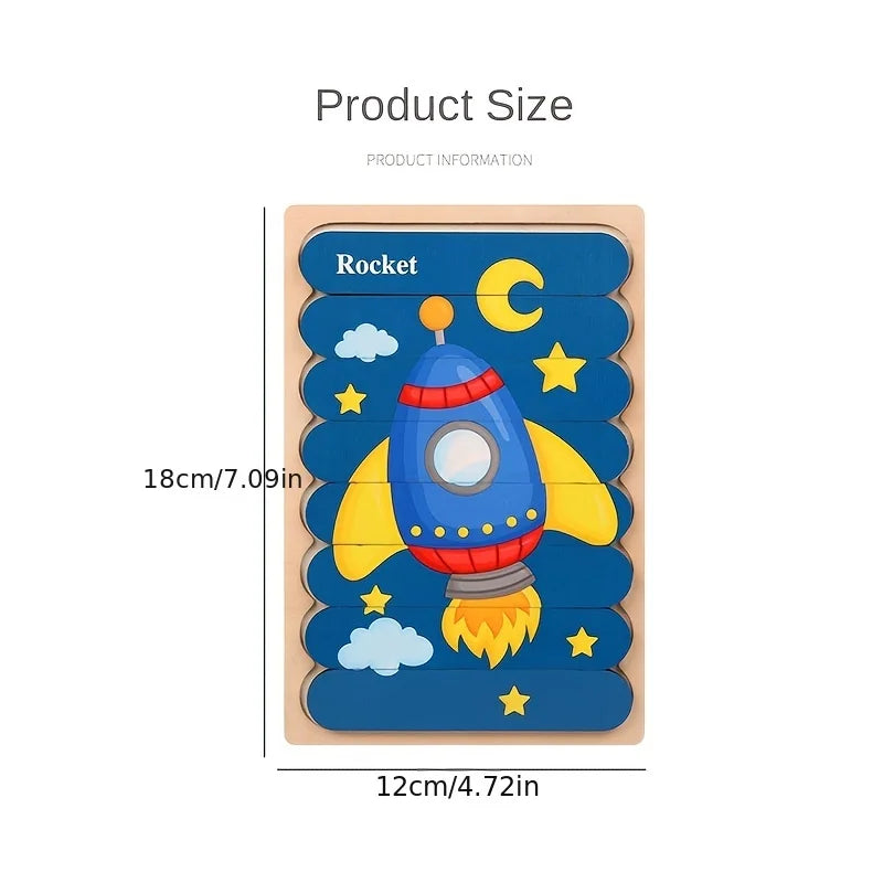 Montessori Wooden 3D Animal Puzzles