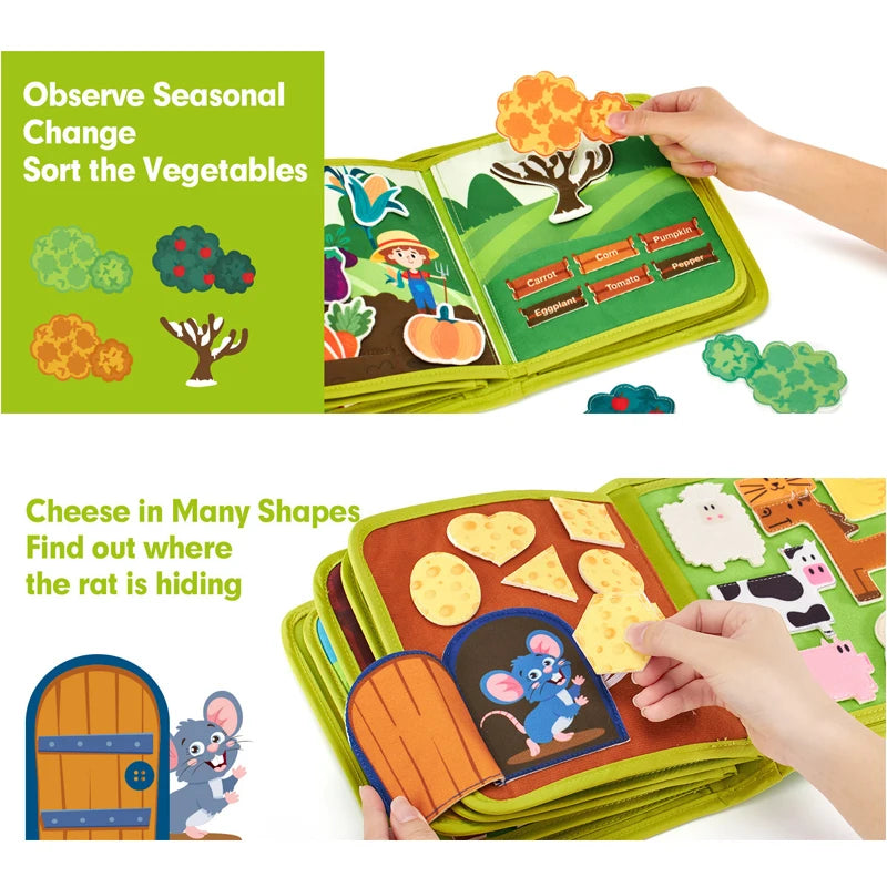 Montessori Farm Animal Felt Busy Book