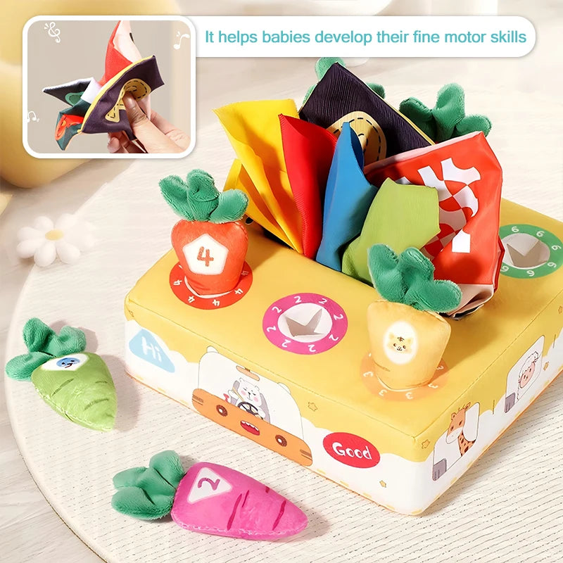 Baby Pull-Carrot Tissue Box Toy