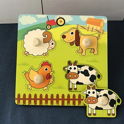 Montessori Wooden Shape-Matching Blocks